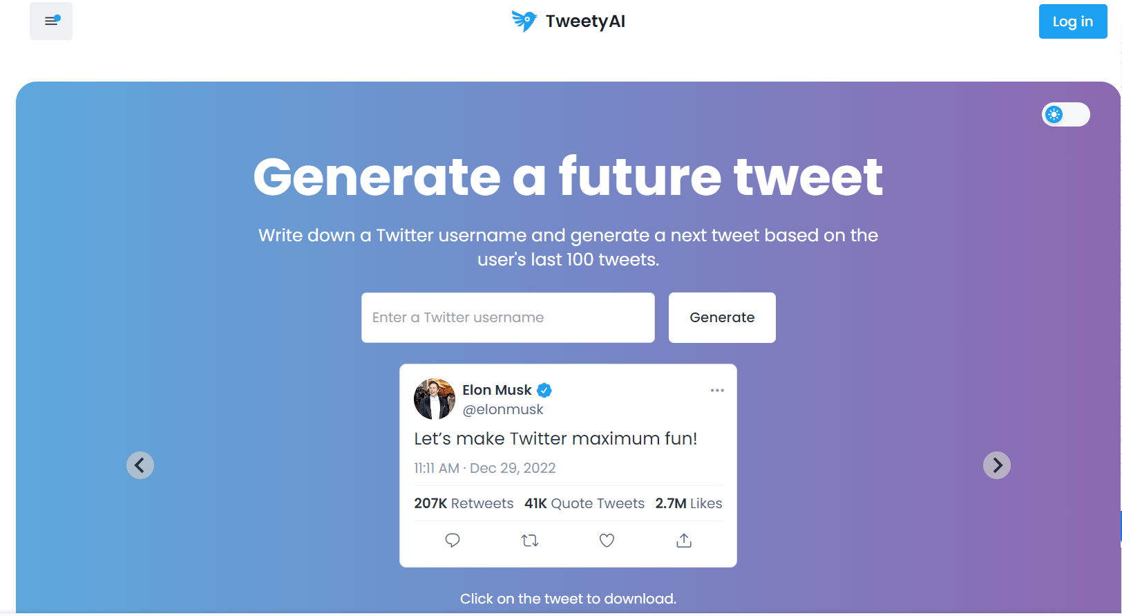 TweetyAI- Tweet generator tool