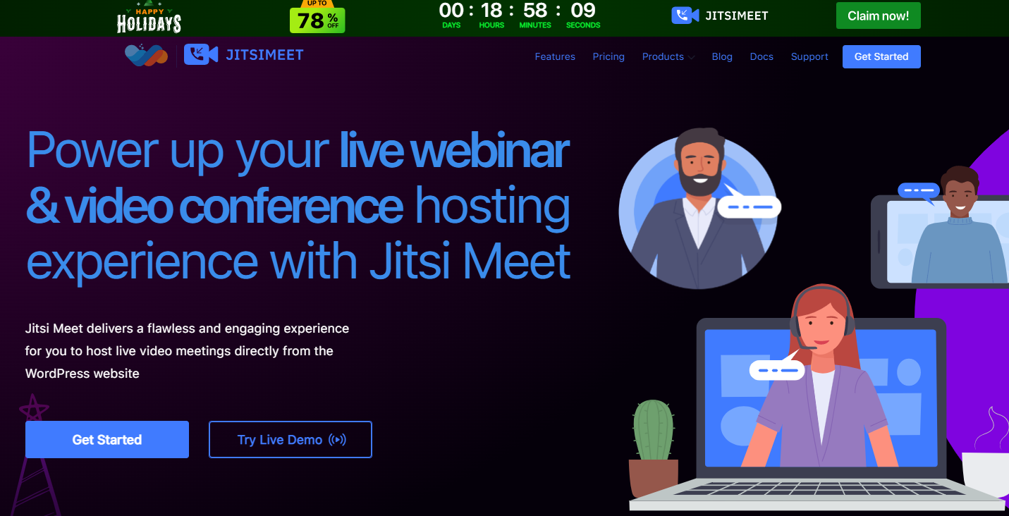 Jitsi Meet - WordPress deals - holiday deals - new year deals - WordPress holiday deal