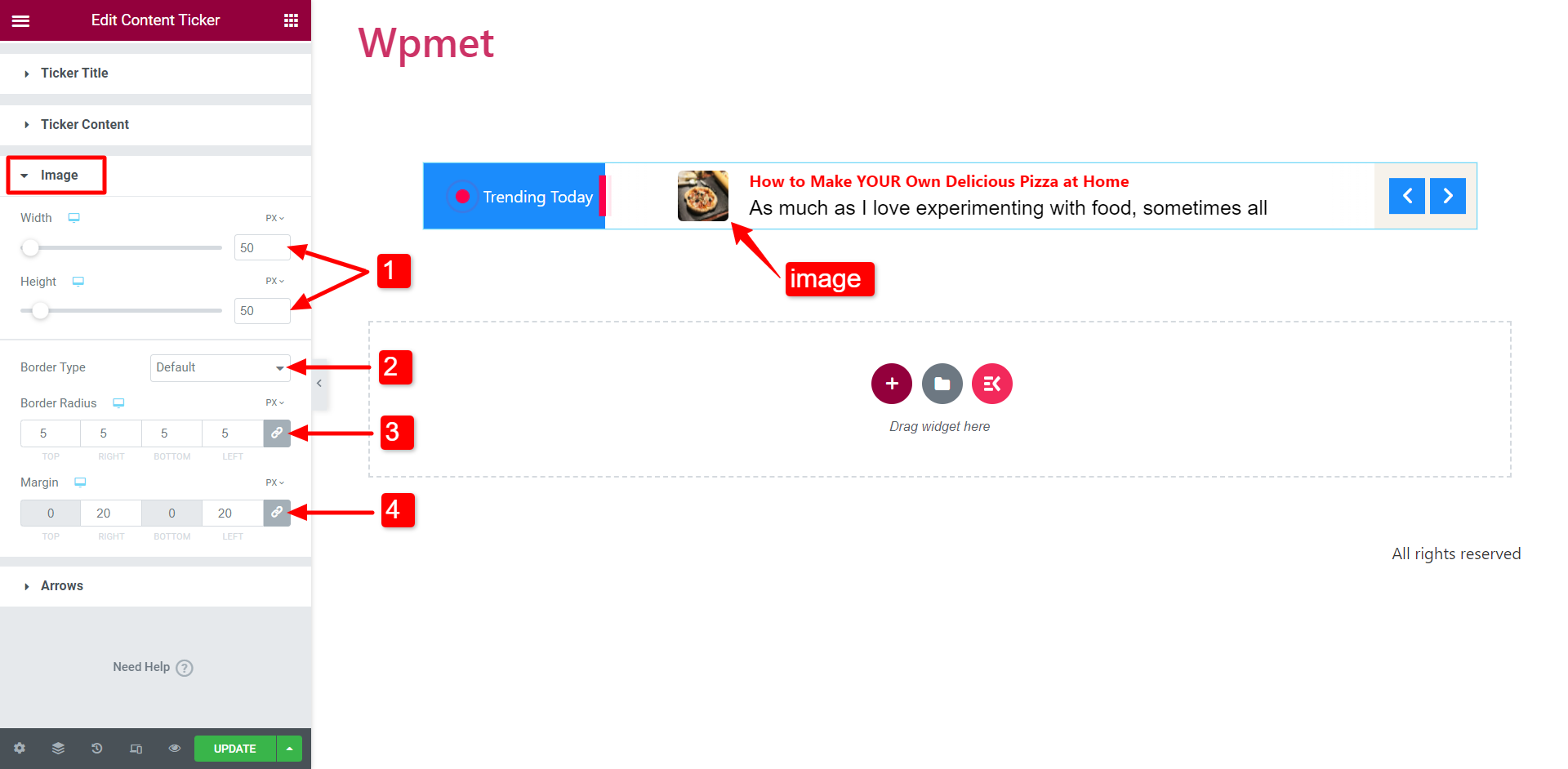 personalizar la imagen del contenido en el teletipo de contenido de ElementsKit