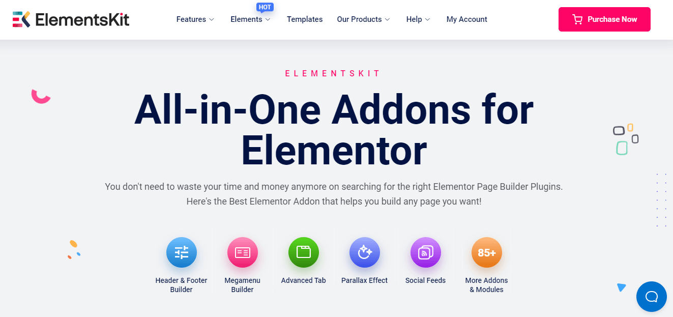ElementsKit, a million users Elementor addon