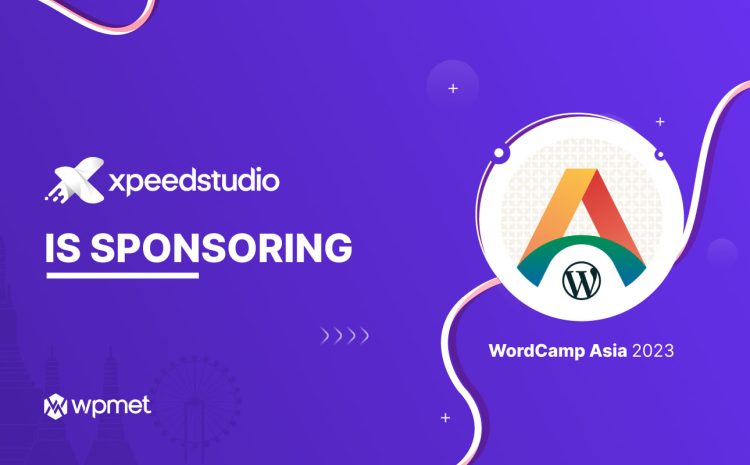 Et billede, der annoncerer XpeedStudio-sponsorat på WordCamp Asia 2023