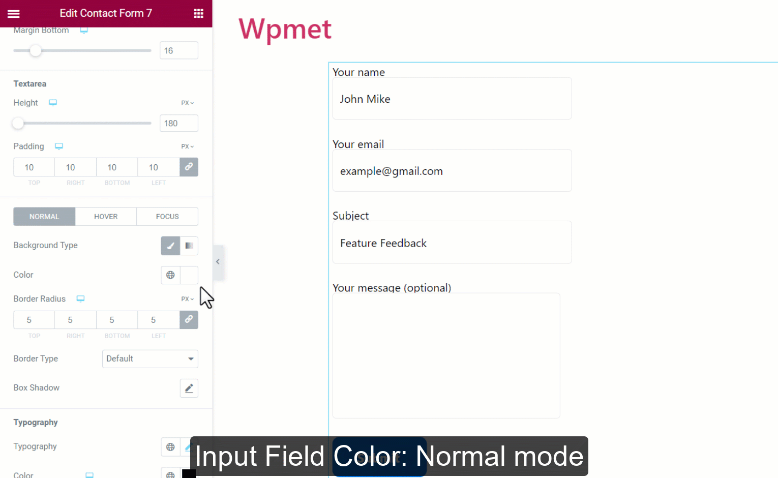 customize form input field colors