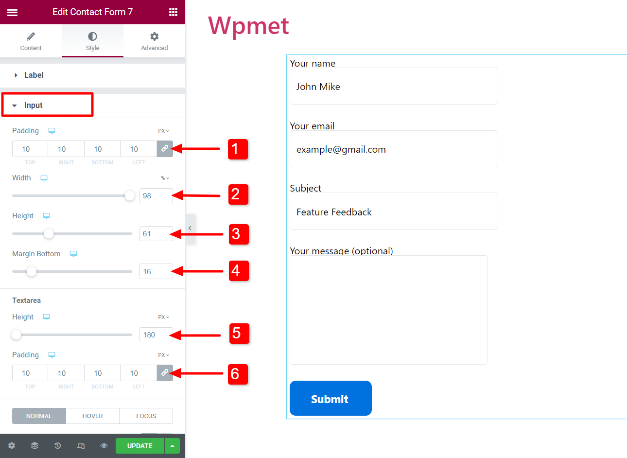 Customize form input field