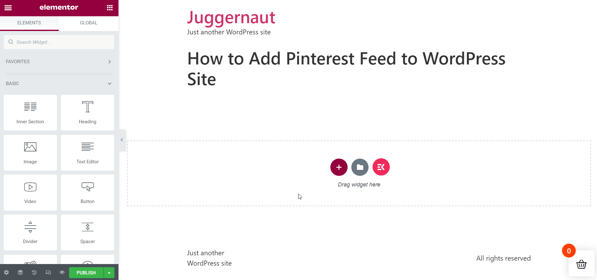 Drag and drop Pinterest widget- Add Pinterest feed