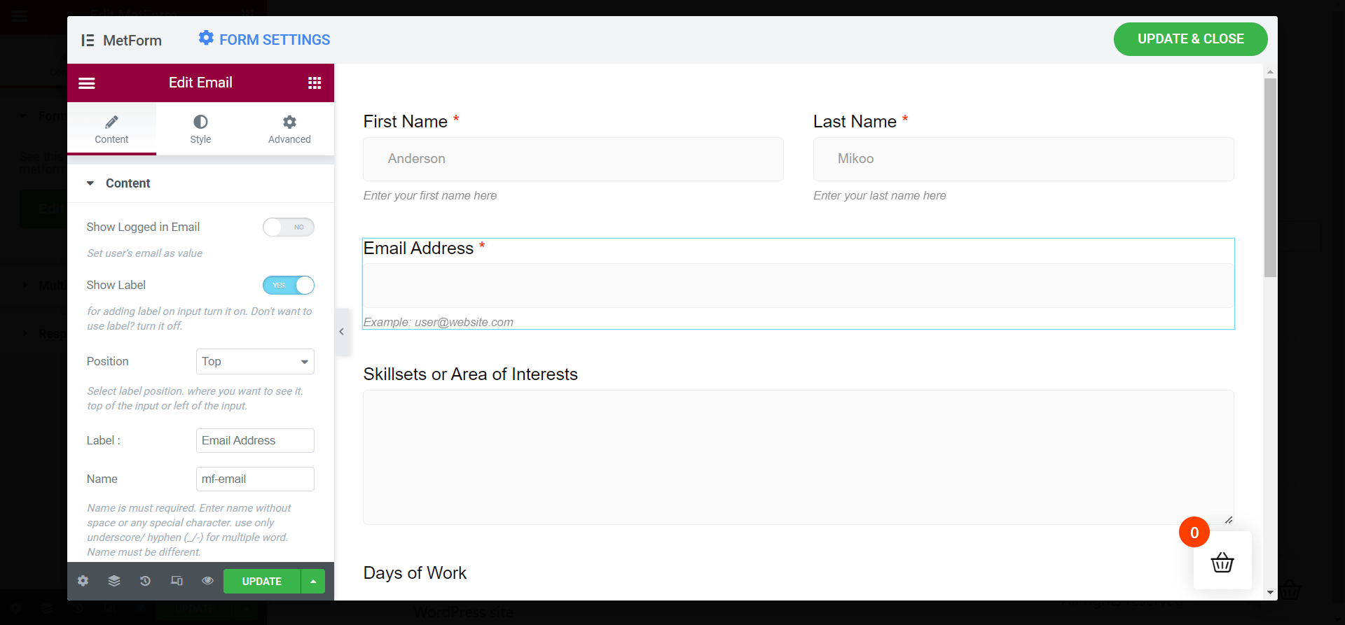 Edit and customize the form
