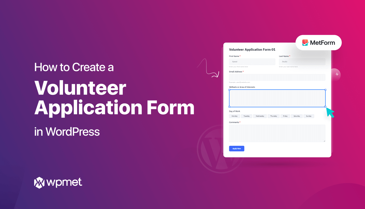 How to create volunteer application form in WordPress- Featured image