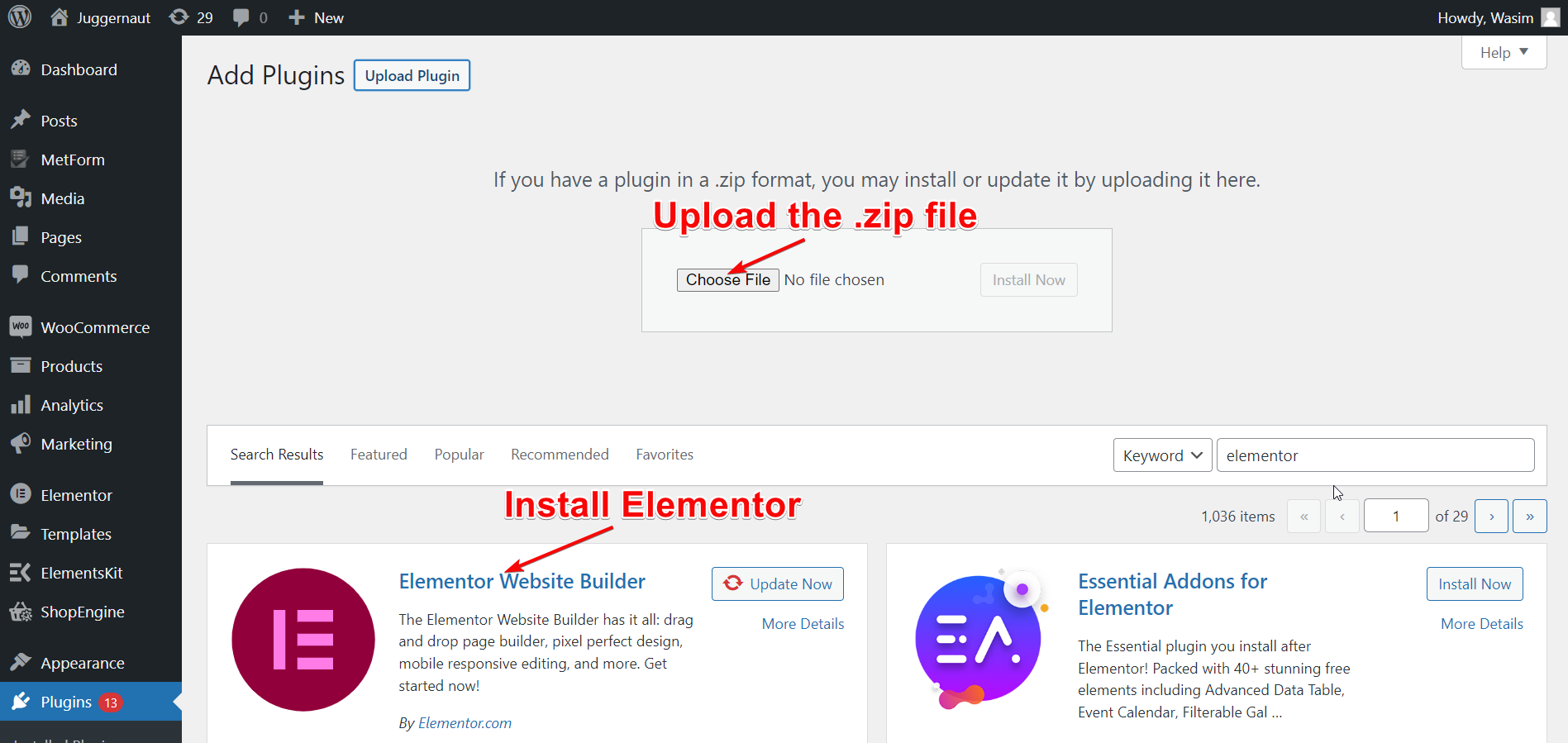 Install and activate Elementor- Create a volunteer application form