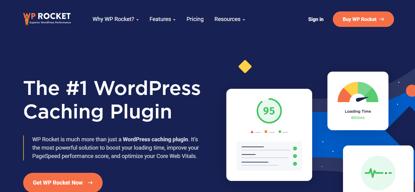 Outil d'optimisation de pages WP Rocket