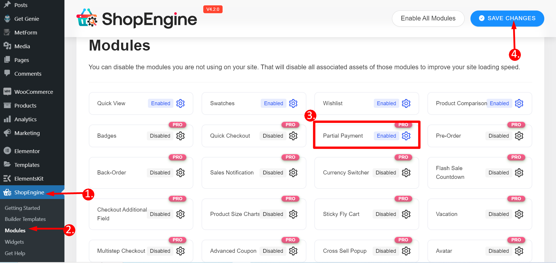 Widget di pagamento degli ordini di ShopEngine Checkout