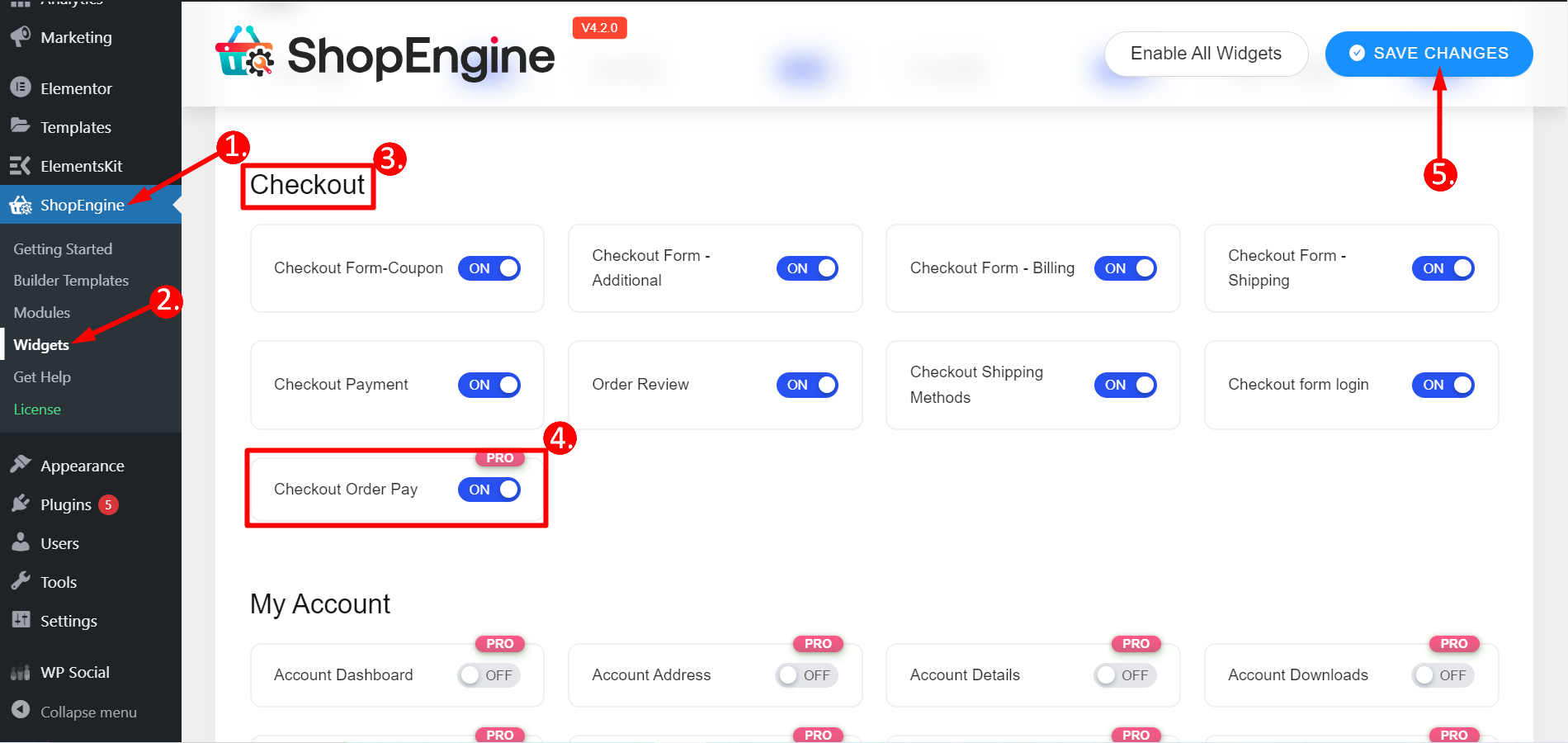 WooCommerce checkout order pay system by ShopEngine