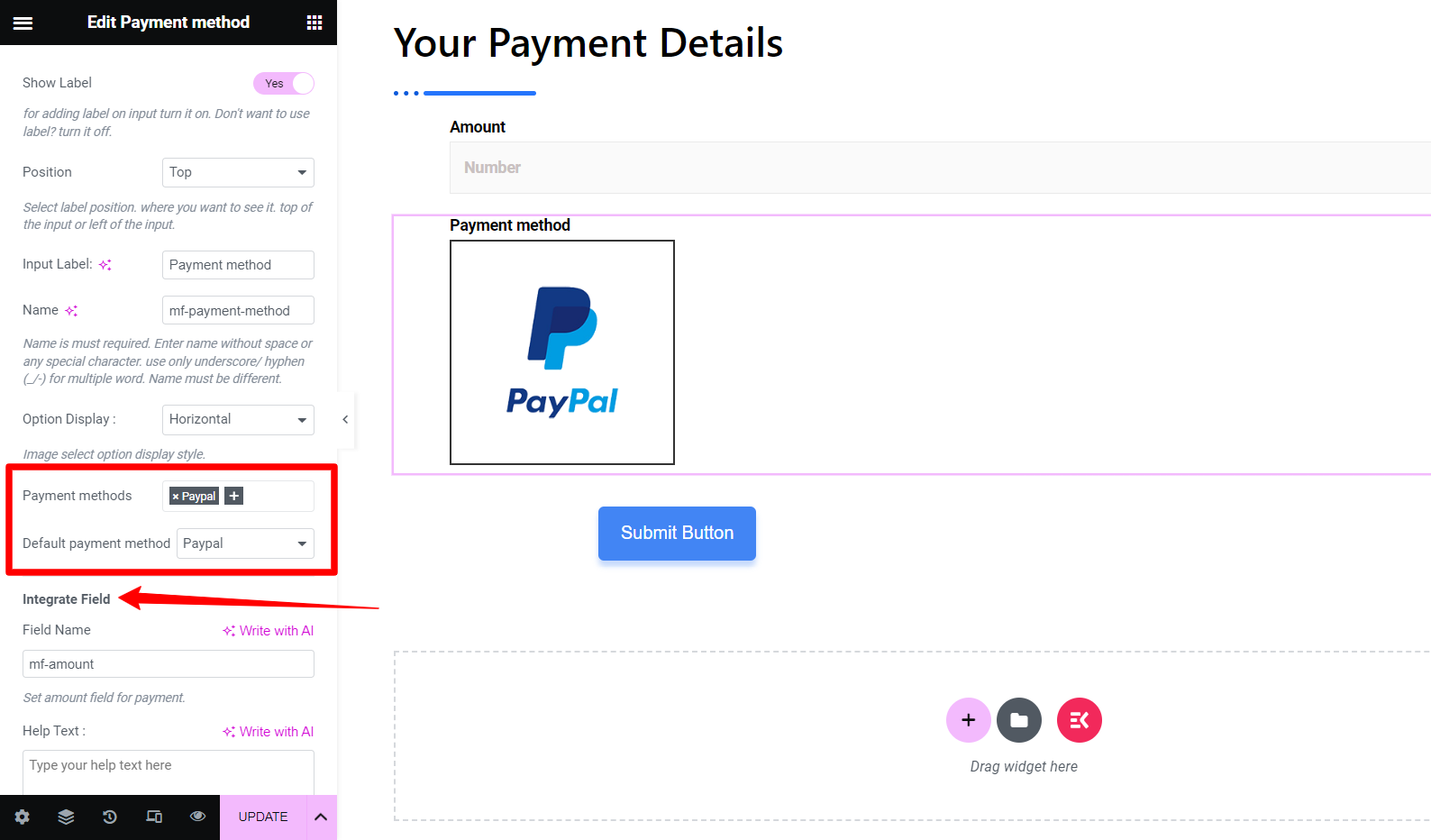 how to add a PayPal button to WordPress form