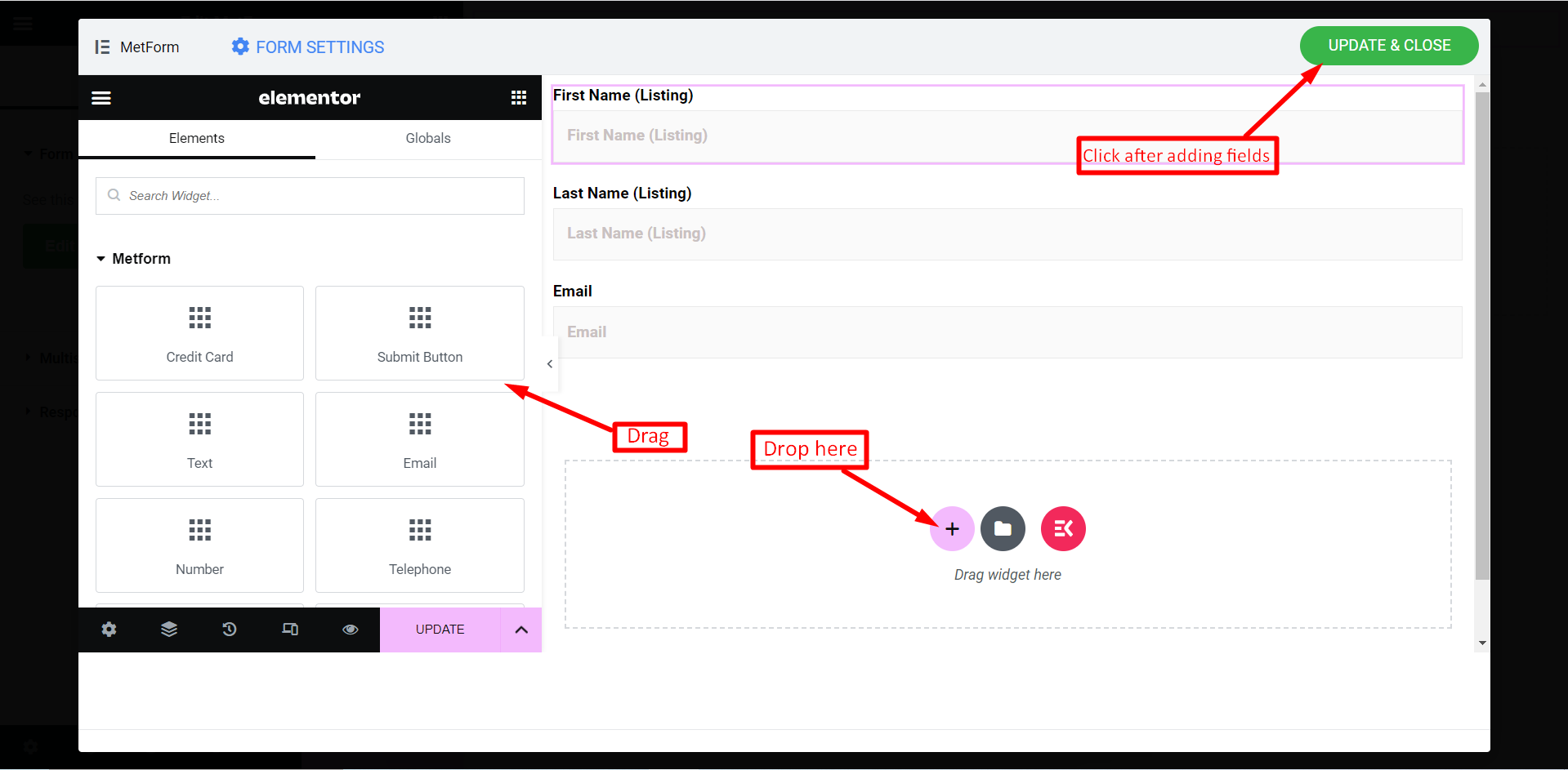 Publish form form MetForm HubSpot integration