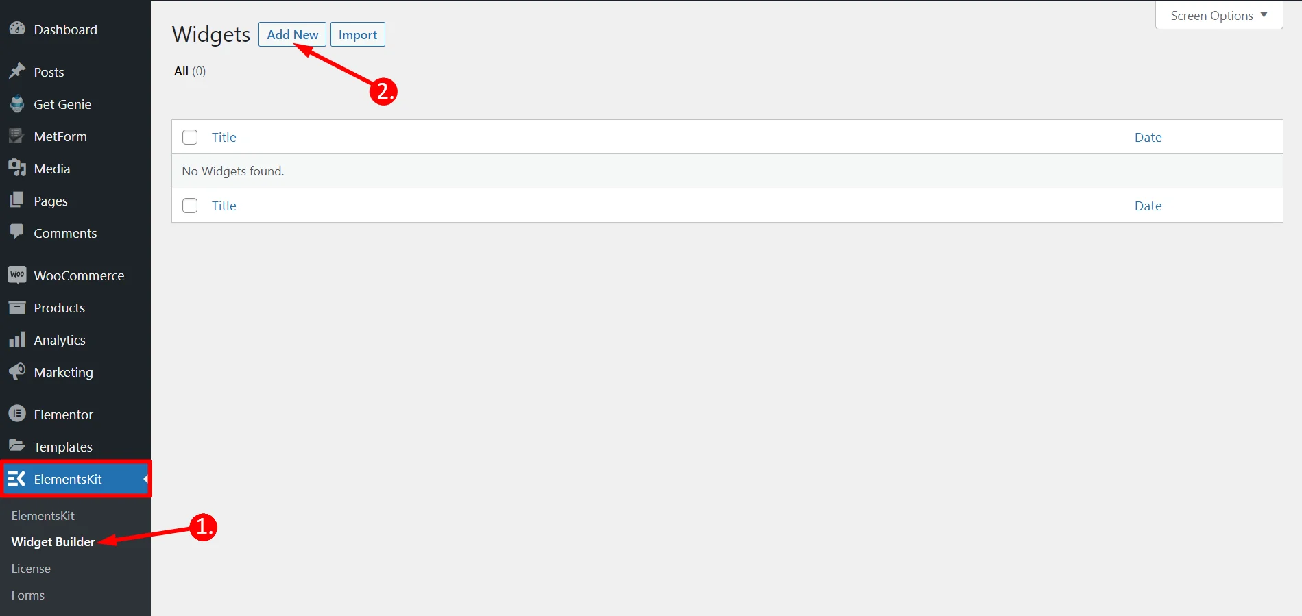Create a new widget with ElementsKit