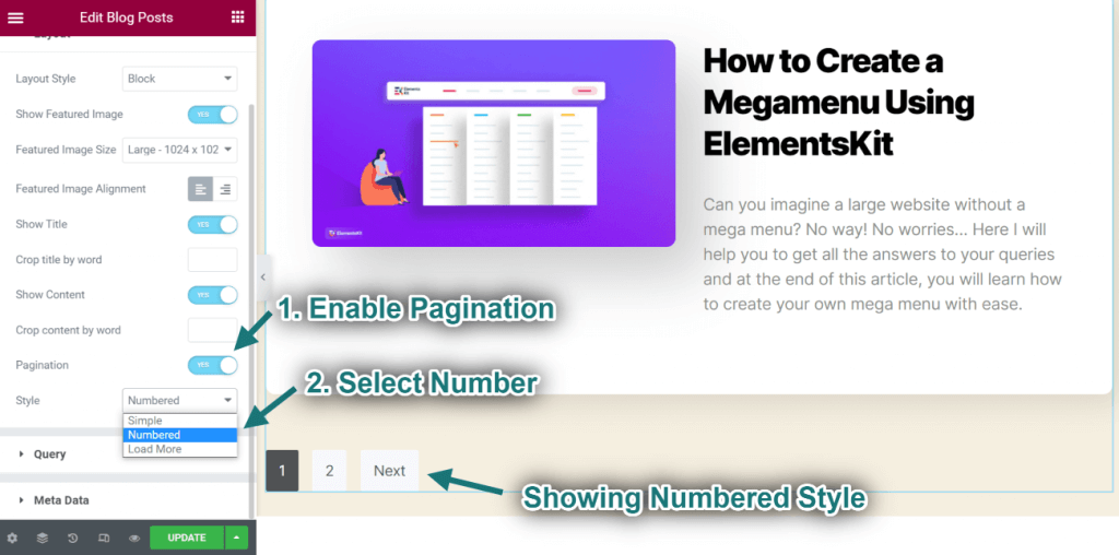 How to Show a Post List in WordPress: Activating Pagination