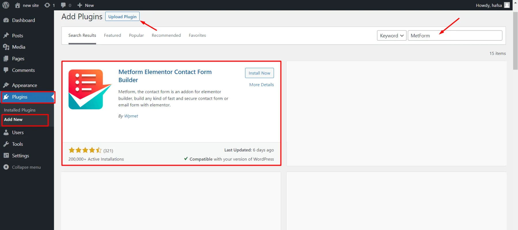 Install MetForm Form Builder