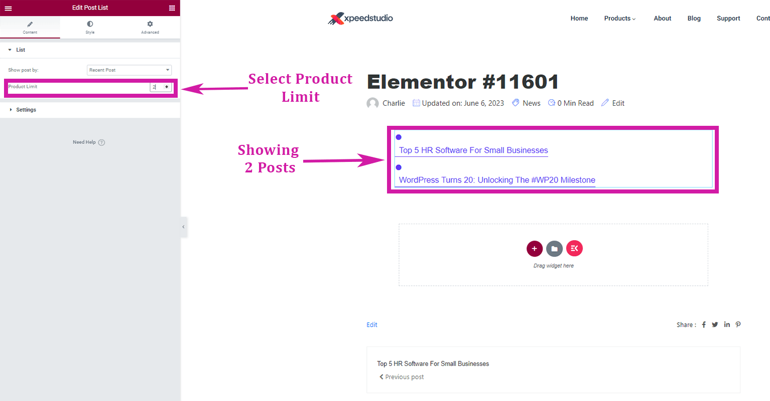 How to Show a Post List in WordPress: Selecting Product Limit