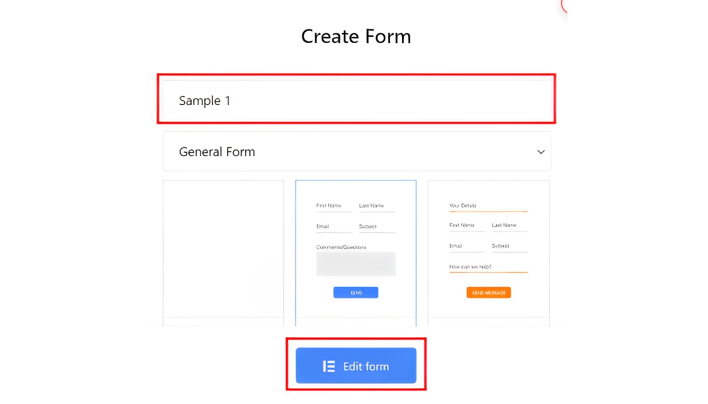 Creating a Form