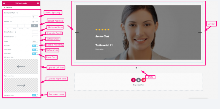 Configura le impostazioni del modulo di testimonianzab-Come mostrare la testimonianza in WordPress