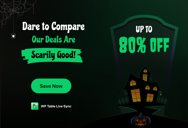 Sheets to WP Table Live Sync halloween deal