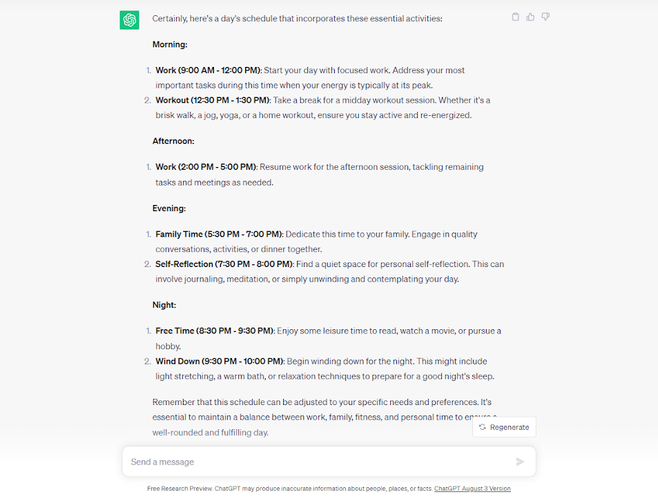 ChatGPT: Sequential Planning