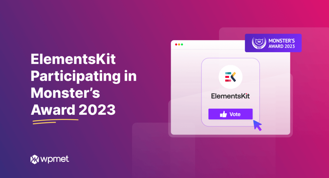 ElementsKit Participating in Monster's Award 2023
