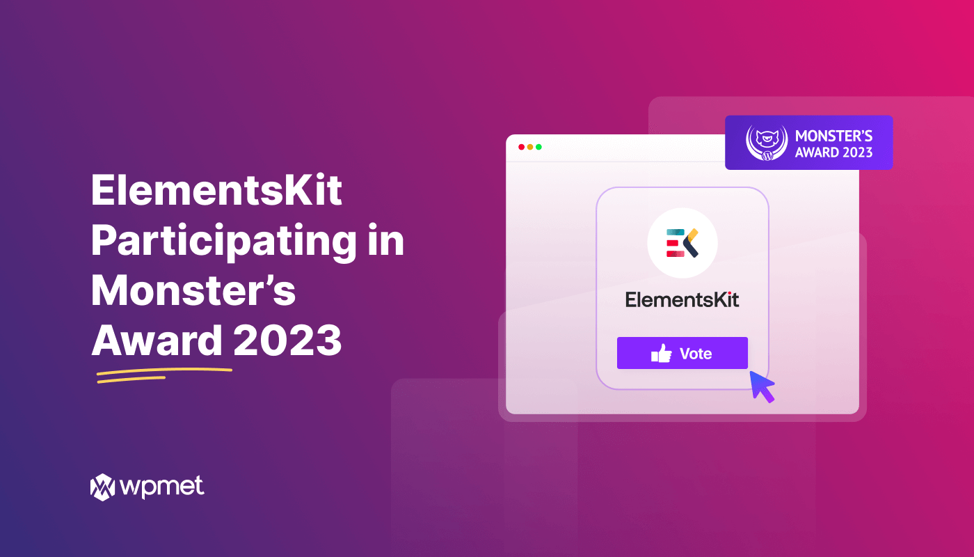 ElementsKit Participating in Monster's Award 2023