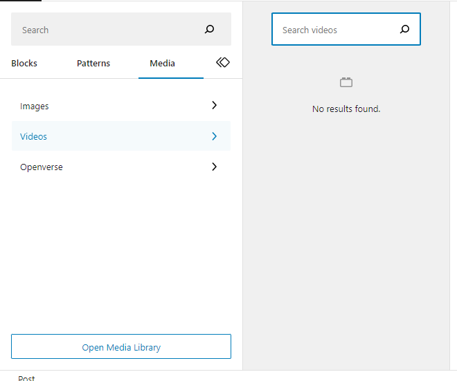 control media files with block editor