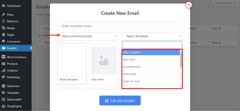 create custom email template woocommerce programmatically