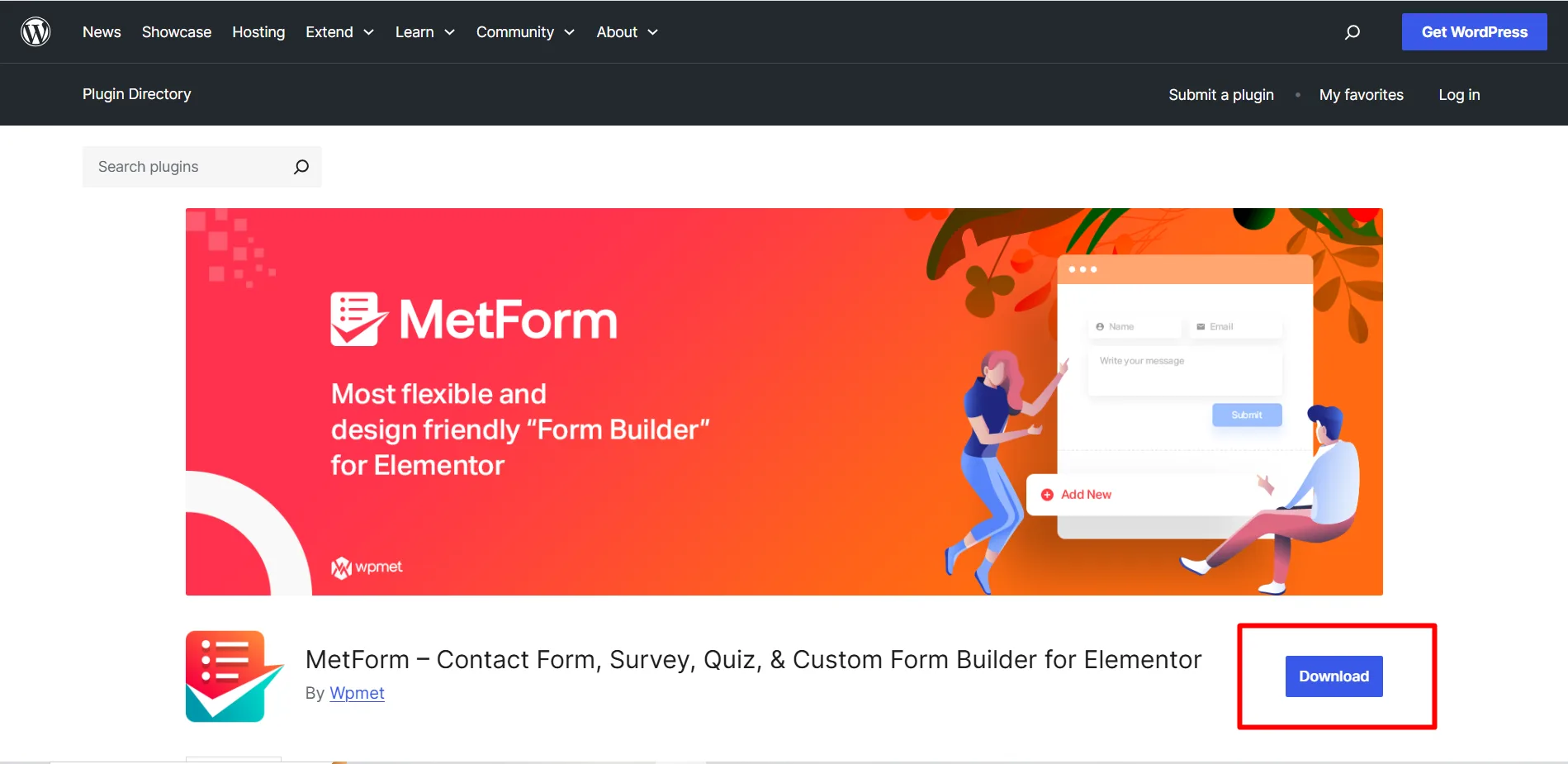 Install MetForm, the best WordPress admission form builder