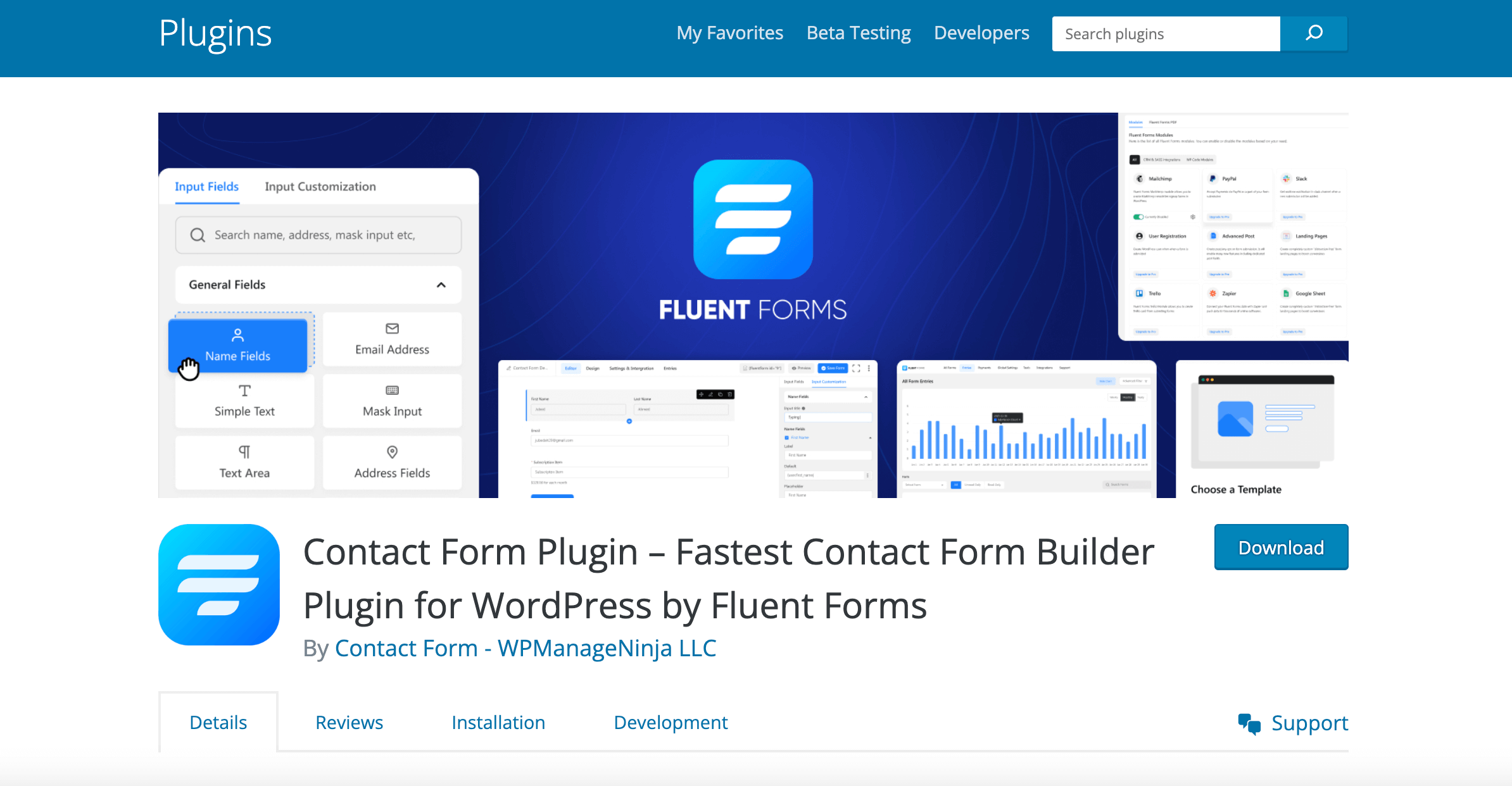 Fluent Forms, a contact solution alternative