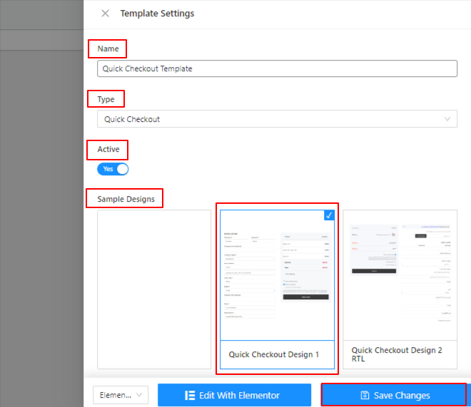 Configurando o modelo de checkout