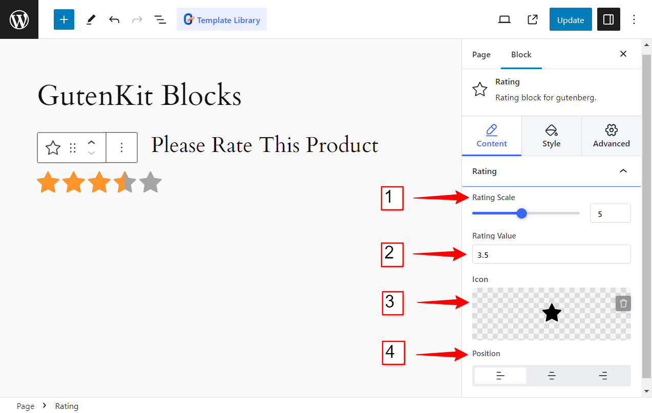 Mostrar calificación de estrellas en WordPress