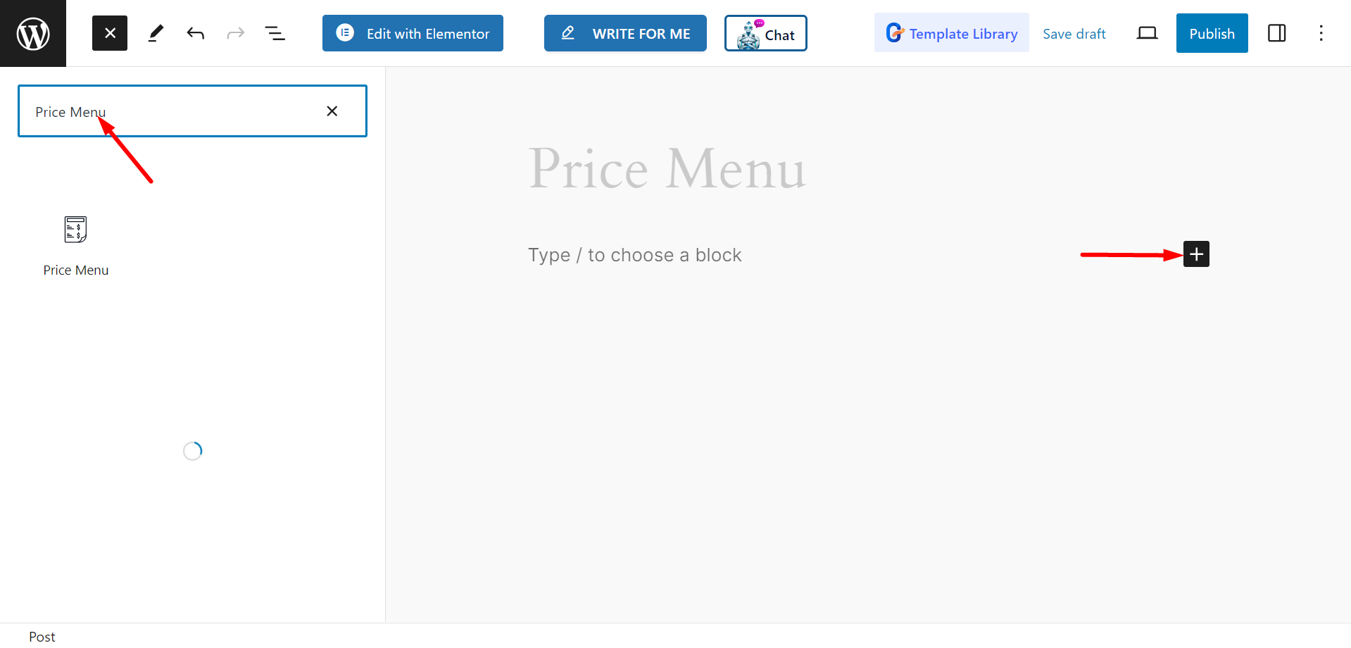 GutenKit Price Menu block.