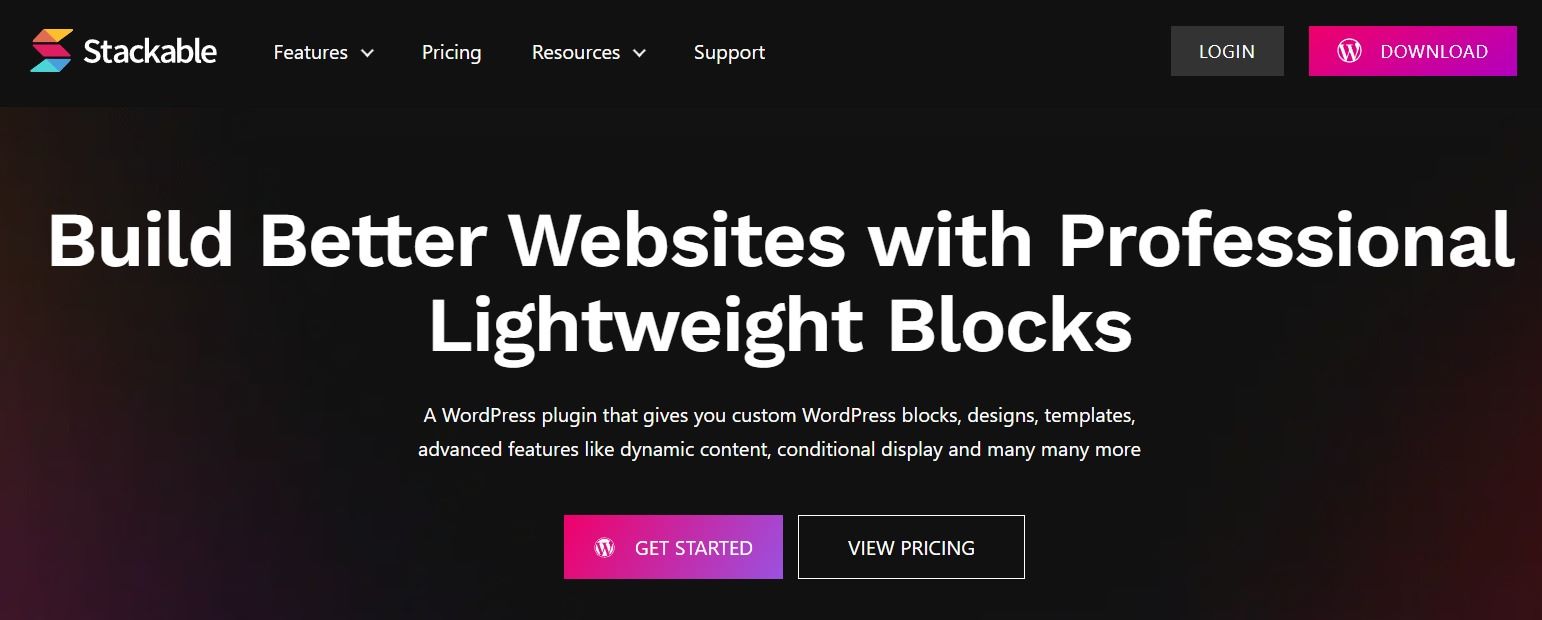 Stackable - Spectra Blocks Alternatives in WordPress