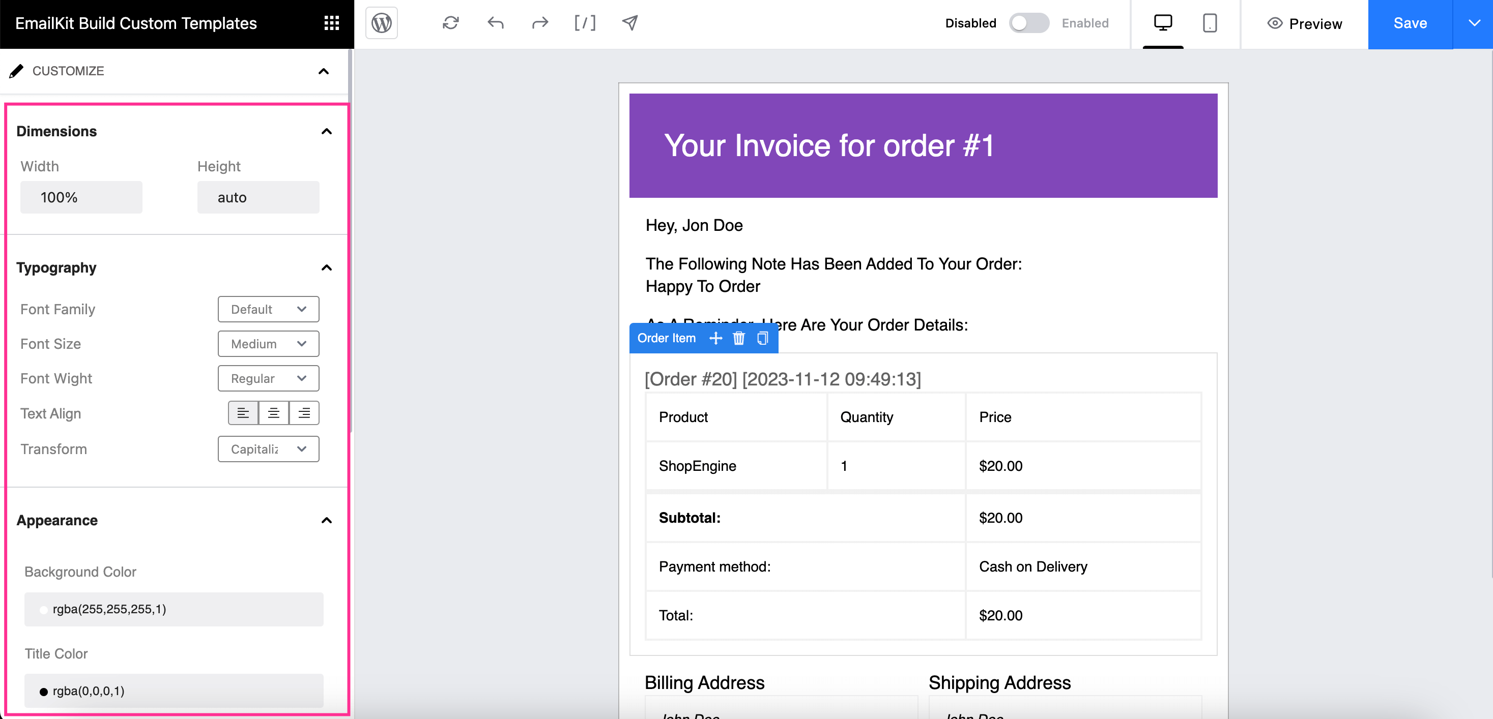 Customize WooCommerce emails with EmailKit