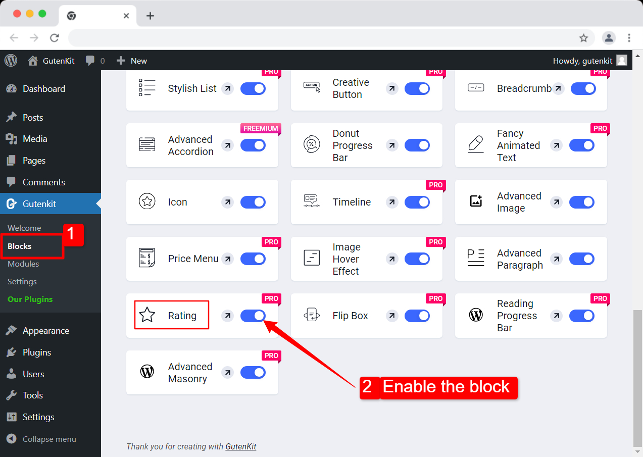 Enable Star Rating block in WordPress