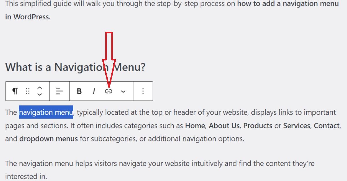 Localisez et cliquez sur le bouton de lien