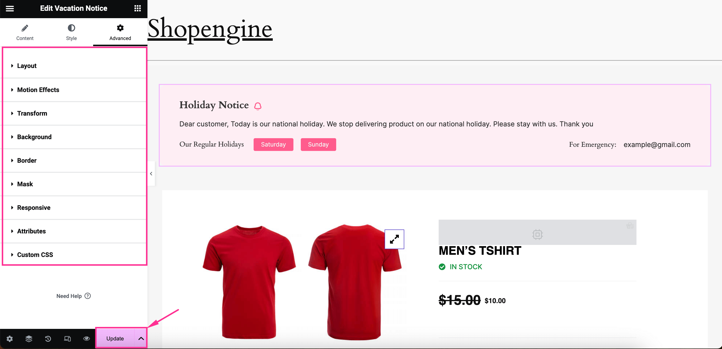 ShopEngine を使用して WooCommerce の休暇通知を有効にする方法