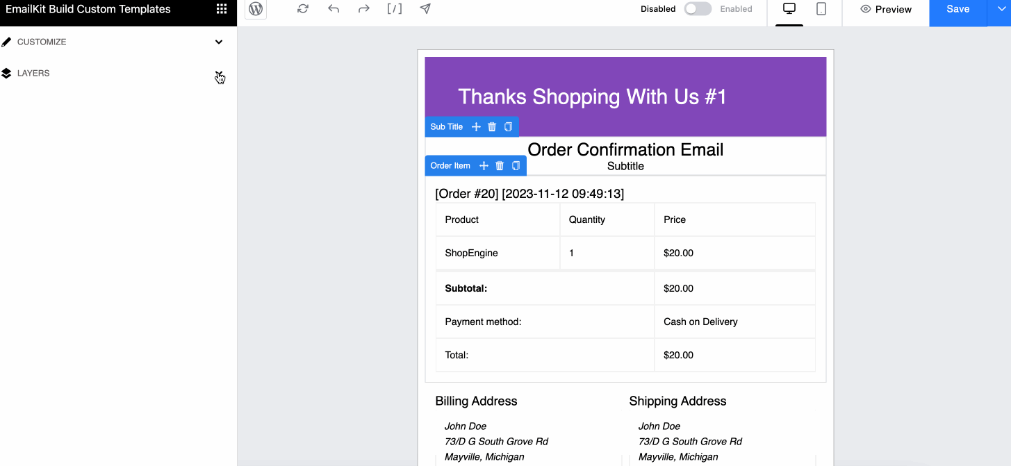 Anpassa WooCommerce slutförda beställningsmail