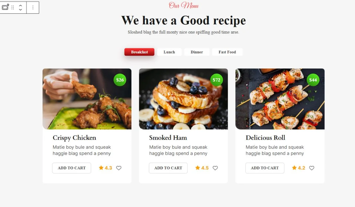Estilo de bloco de copiar e colar do GutenKit para construção de sites