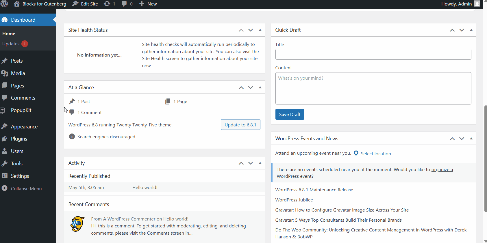 Create Gutenberg popups for WordPress with pre-designed templates