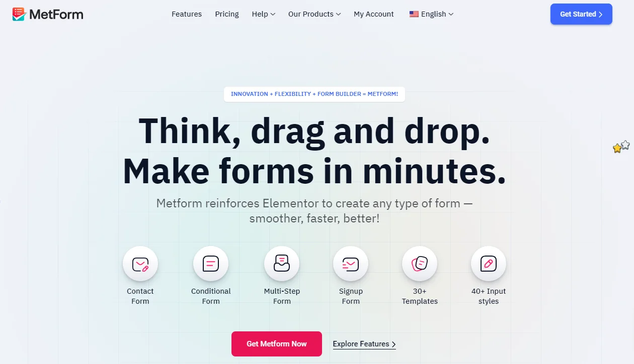 MetForm - Le générateur de formulaires sans code pour Elementor
