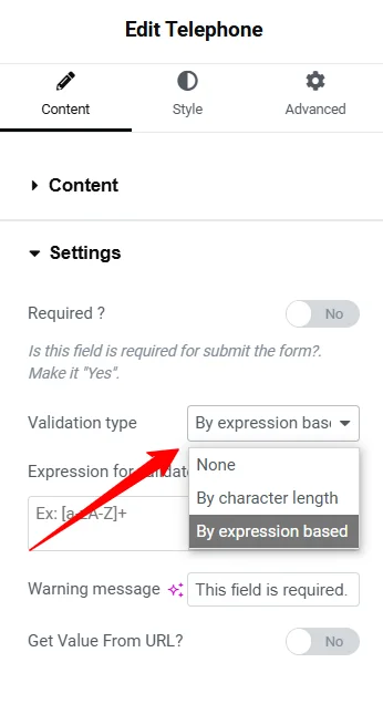 Ajoutez des règles de validation personnalisées dans les champs de téléphone d'Elementor pour valider le numéro de téléphone dans le formulaire Elementor