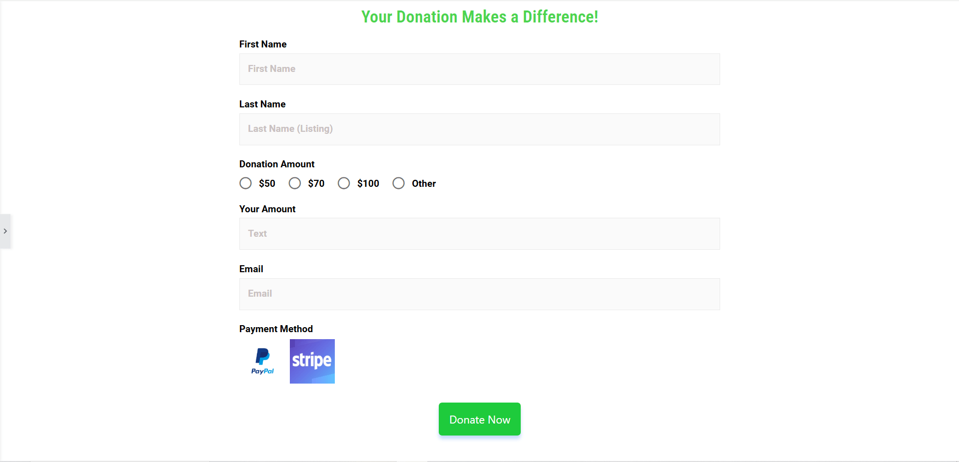 A donation form demo