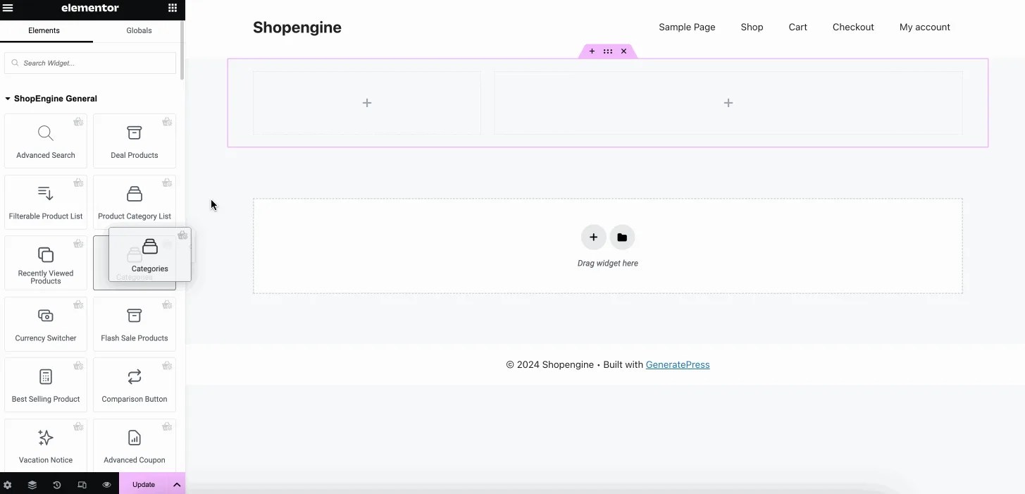 ShopEngine์ผ๋ก ์์นด์ด๋ธ ํ์ด์ง ์ฌ์ฉ์ ์ง์ 