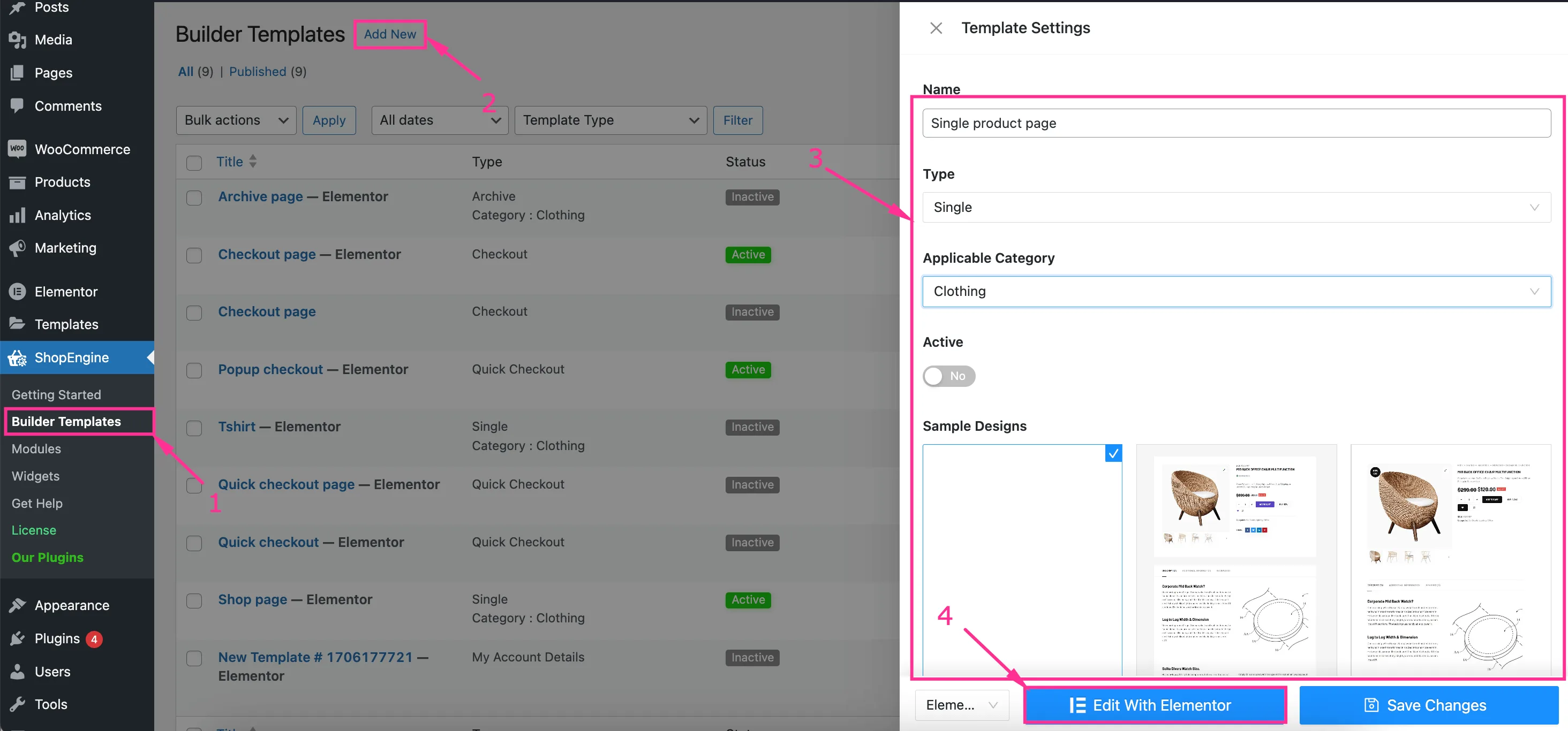ShopEngine์ผ๋ก ๋จ์ผ ์ ํ ํ์ด์ง ๋ง๋ค๊ธฐ