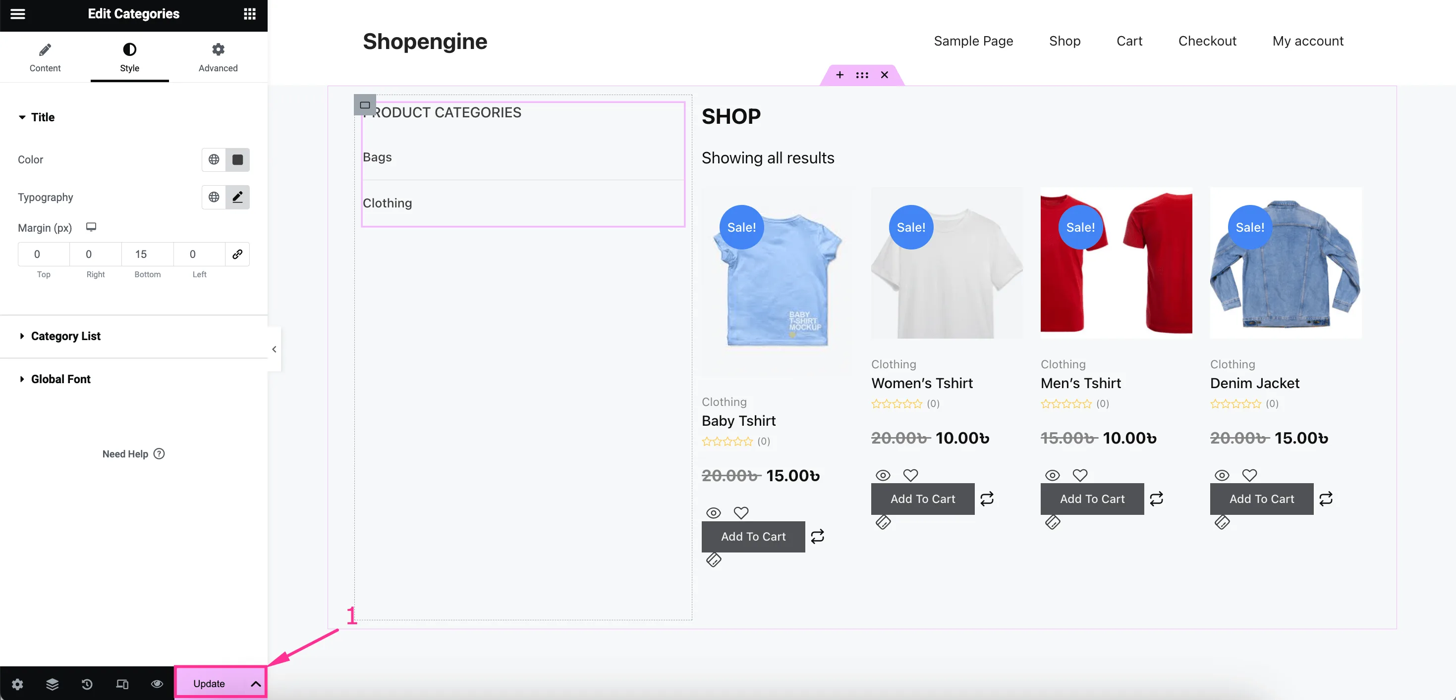 ShopEngine์ผ๋ก ์์นด์ด๋ธ ํ์ด์ง ๊ฒ์