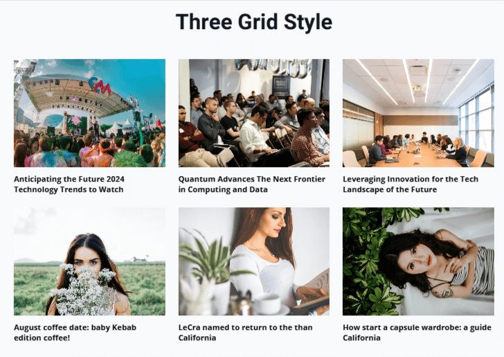 Showing blog posts in grid style in Gutenberg blogging website