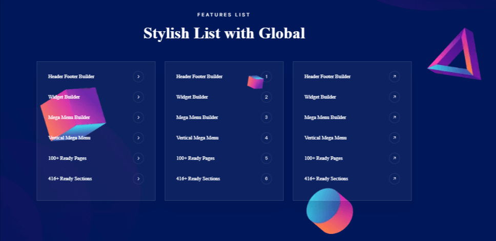 Show stylish list in blog post