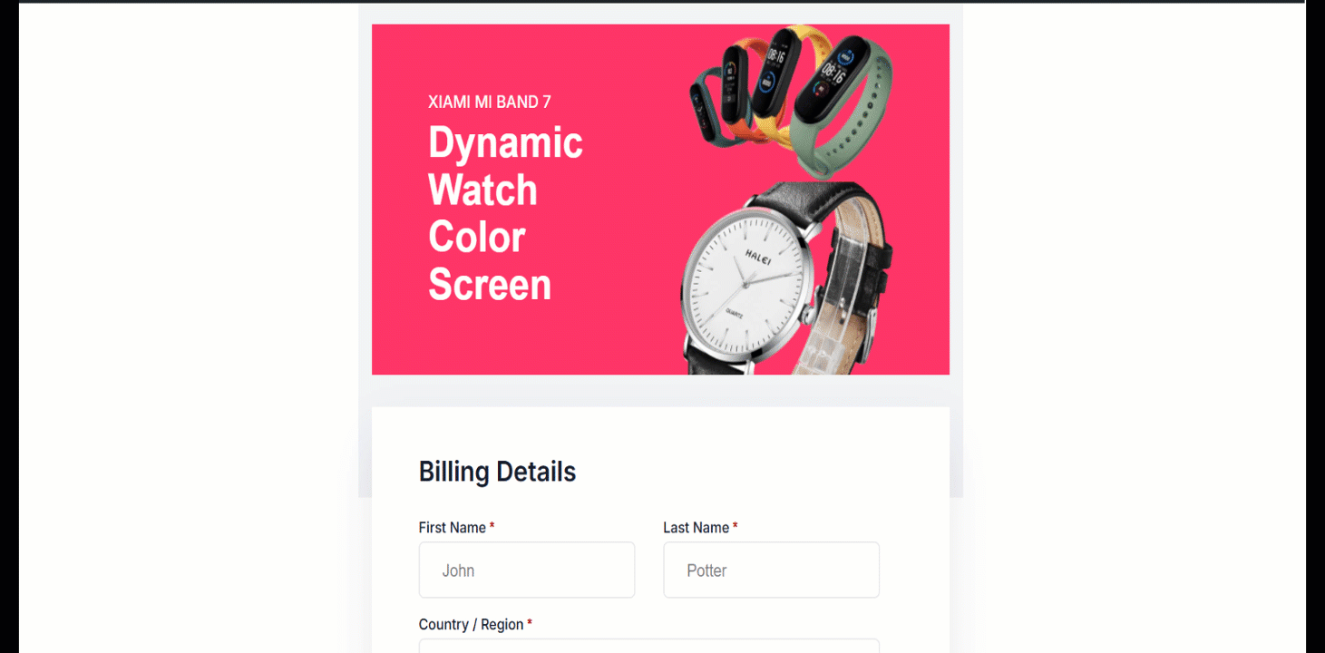 Quick checkout process